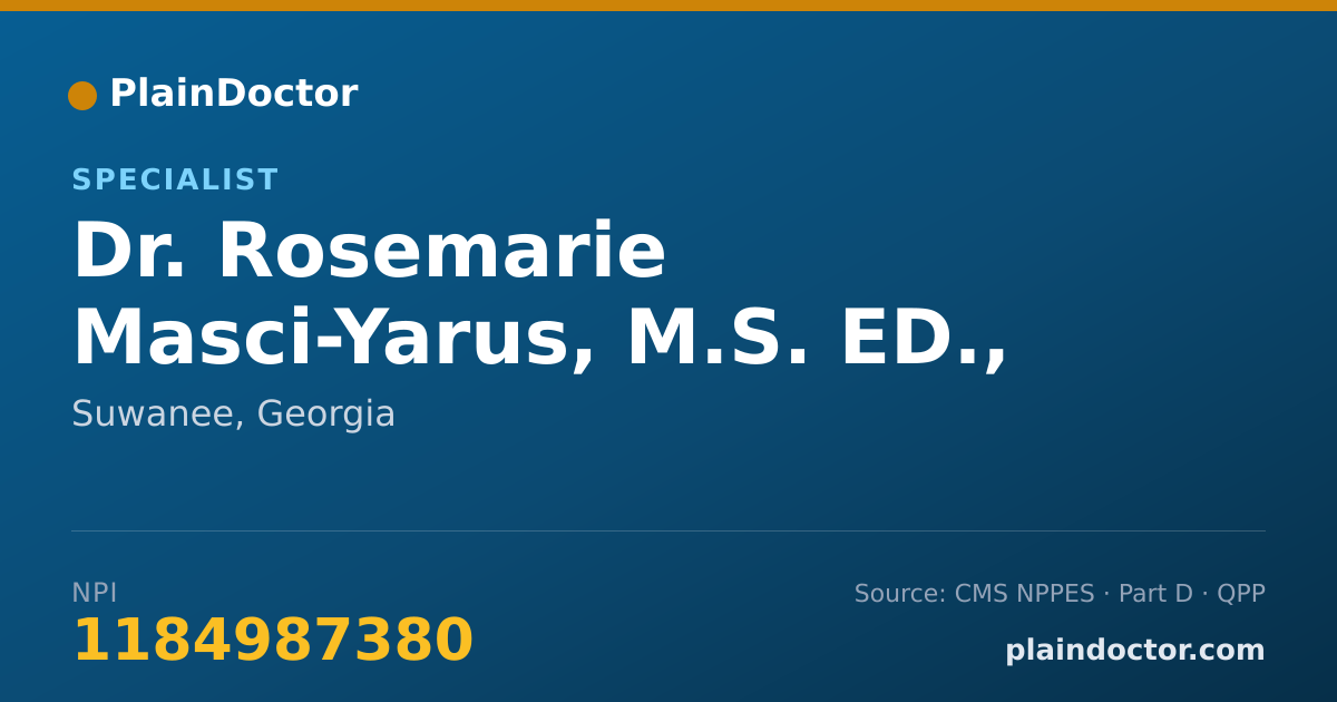 Shareable card for Rosemarie Masci-Yarus, M.S. ED., BCBA, LBA - Specialist, Suwanee, GA