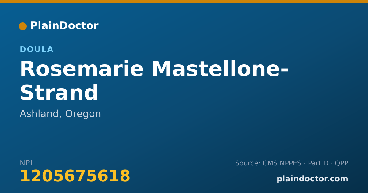 Shareable card for Rosemarie Mastellone- Strand - Doula, Ashland, OR