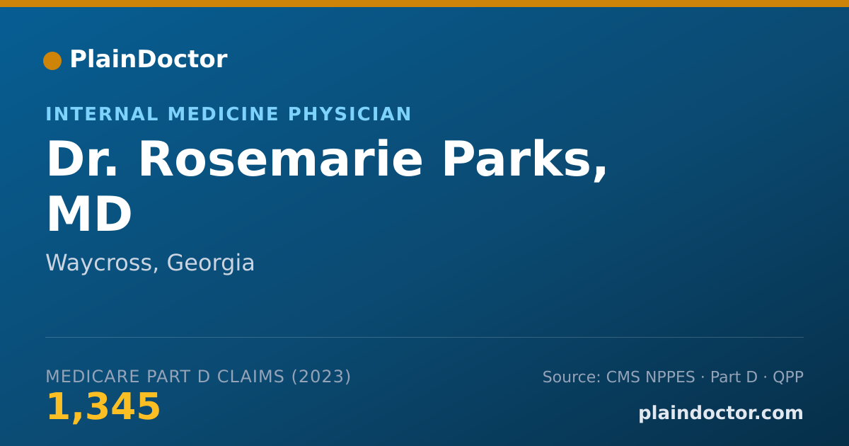Shareable card for Rosemarie Parks, MD - Internal Medicine Physician, Waycross, GA