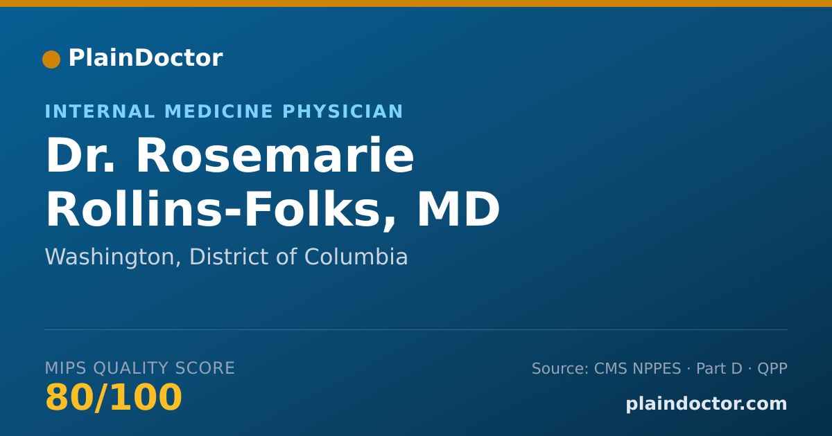 Shareable card for Rosemarie Rollins-Folks, MD - Internal Medicine Physician, Washington, DC
