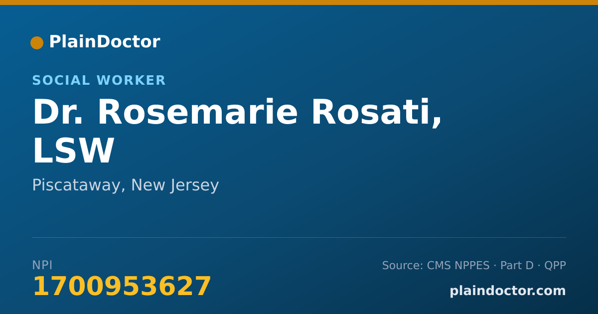 Shareable card for Rosemarie Rosati, LSW - Social Worker, Piscataway, NJ