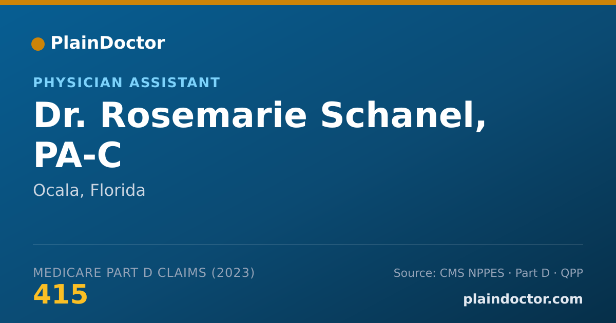 Shareable card for Rosemarie Schanel, PA-C - Physician Assistant, Ocala, FL