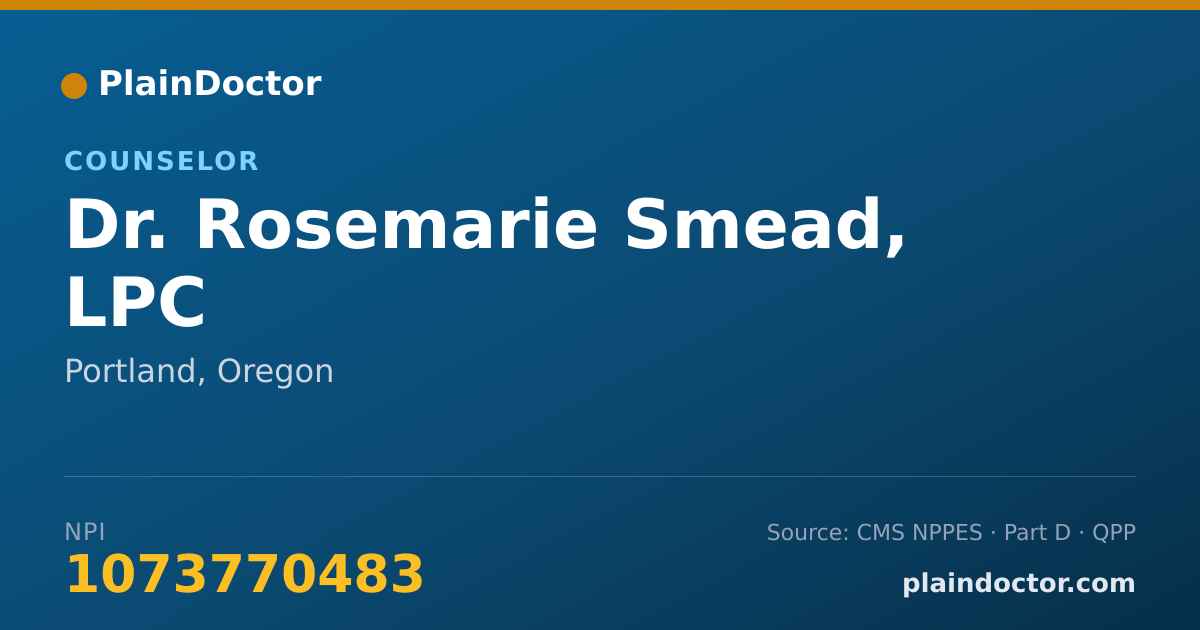 Shareable card for Rosemarie Smead, LPC - Counselor, Portland, OR
