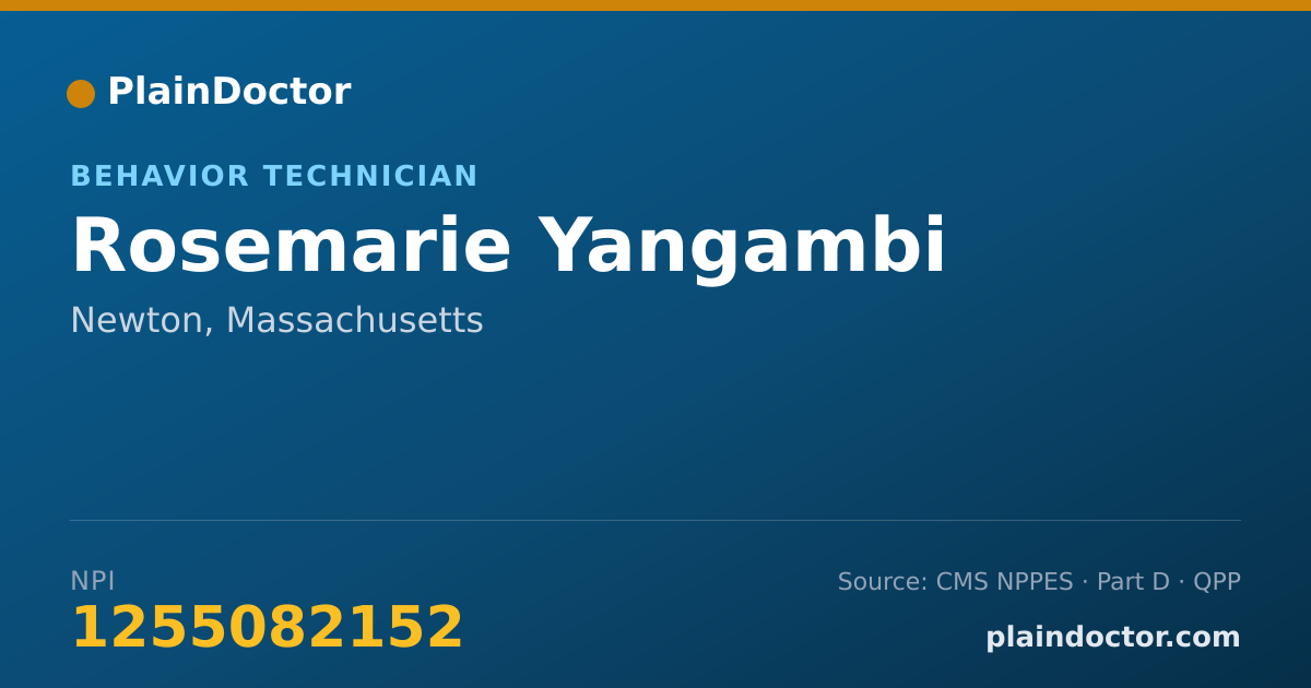 Shareable card for Rosemarie Yangambi - Behavior Technician, Newton, MA