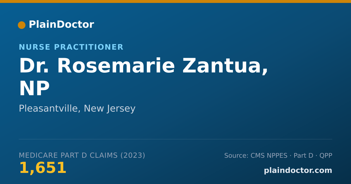 Shareable card for Rosemarie Zantua, NP - Nurse Practitioner, Pleasantville, NJ