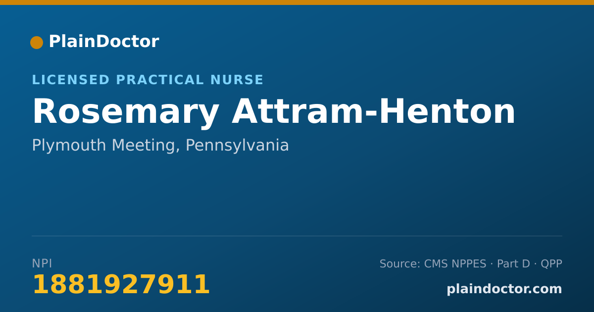 Shareable card for Rosemary Attram-Henton - Licensed Practical Nurse, Plymouth Meeting, PA