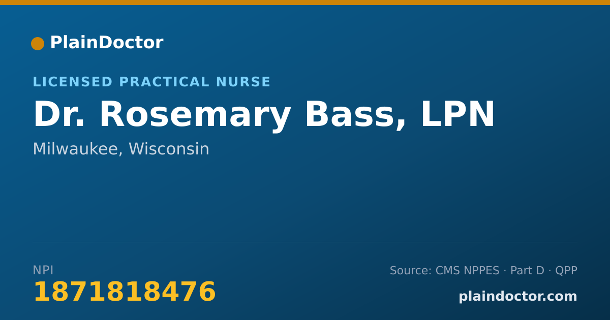 Shareable card for Rosemary Bass, LPN - Licensed Practical Nurse, Milwaukee, WI