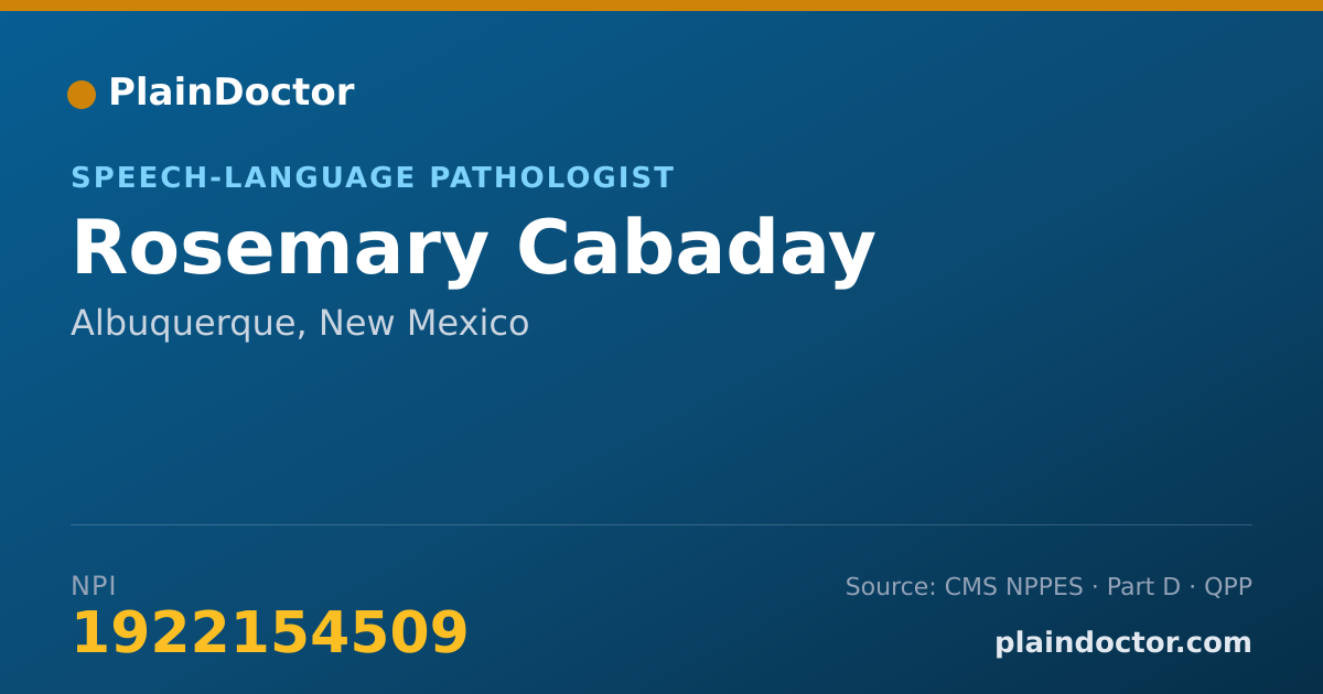 Shareable card for Rosemary Cabaday - Speech-Language Pathologist, Albuquerque, NM