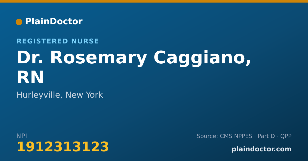 Shareable card for Rosemary Caggiano, RN - Registered Nurse, Hurleyville, NY