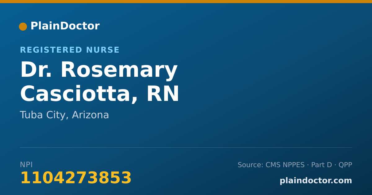 Shareable card for Rosemary Casciotta, RN - Registered Nurse, Tuba City, AZ