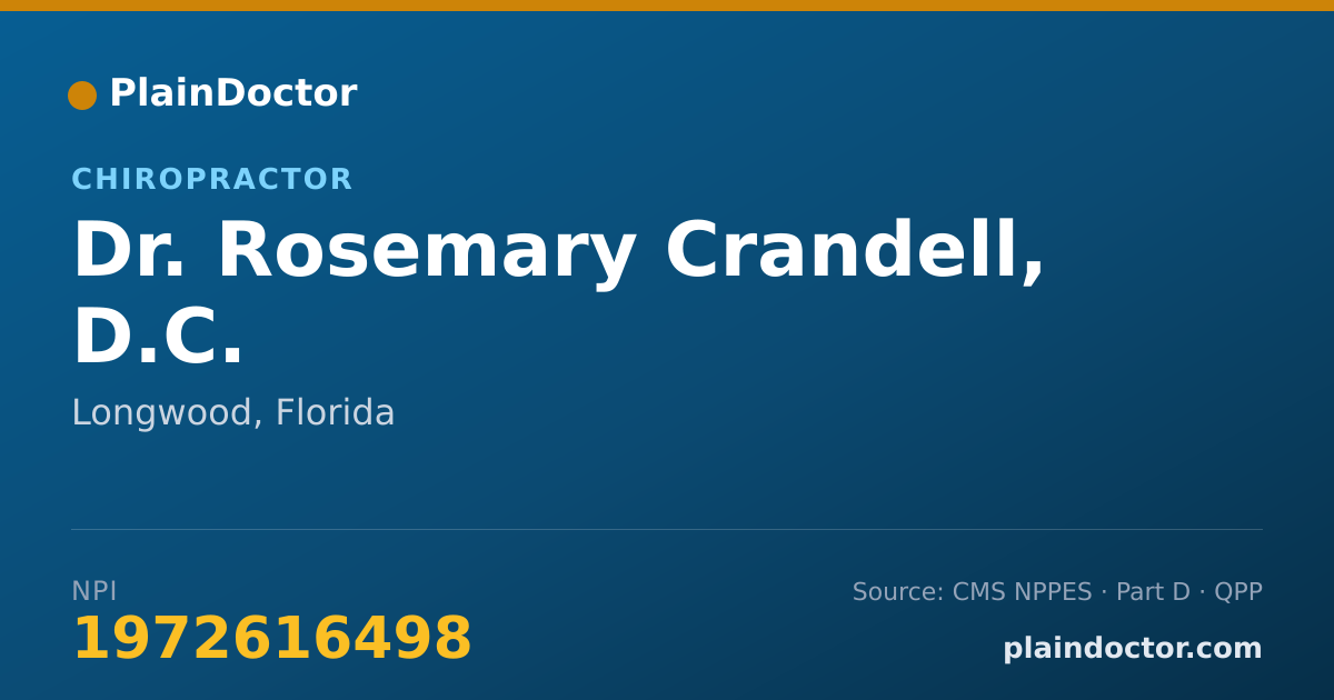 Shareable card for Rosemary Crandell, D.C. - Chiropractor, Longwood, FL