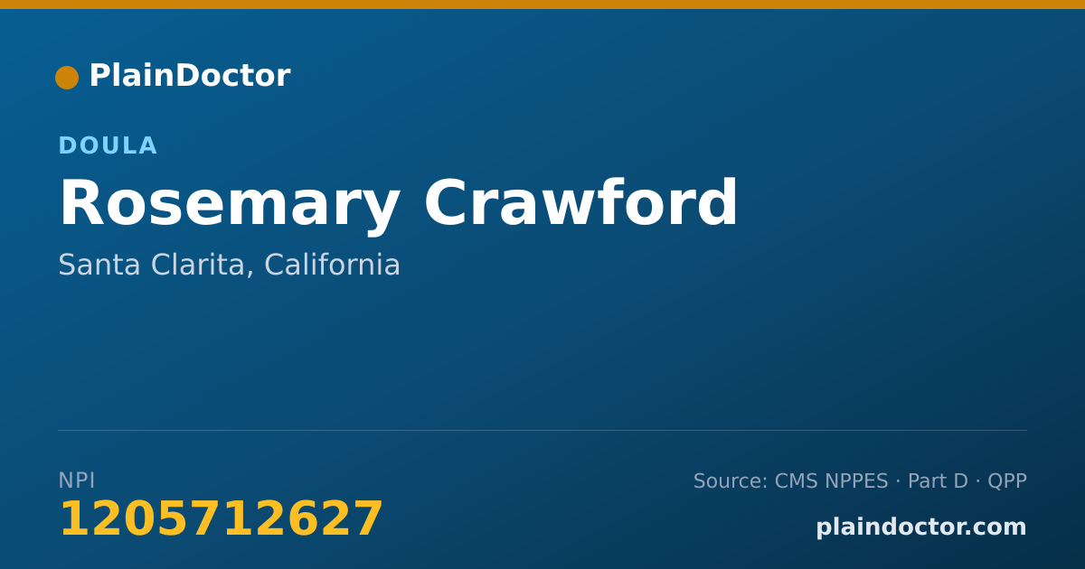 Shareable card for Rosemary Crawford - Doula, Santa Clarita, CA