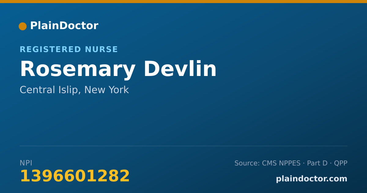 Shareable card for Rosemary Devlin - Registered Nurse, Central Islip, NY