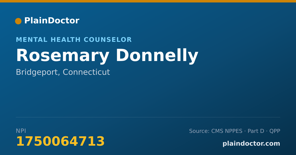 Shareable card for Rosemary Donnelly - Mental Health Counselor, Bridgeport, CT