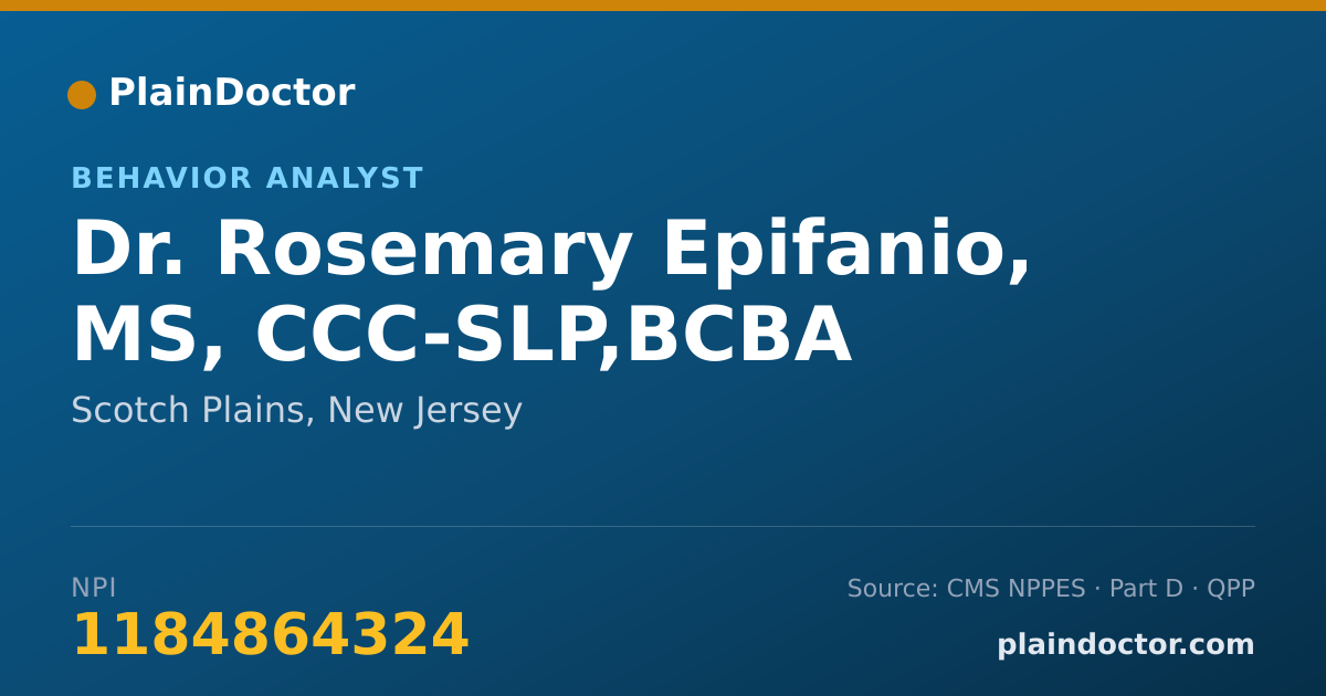 Shareable card for Rosemary Epifanio, MS, CCC-SLP,BCBA - Behavior Analyst, Scotch Plains, NJ