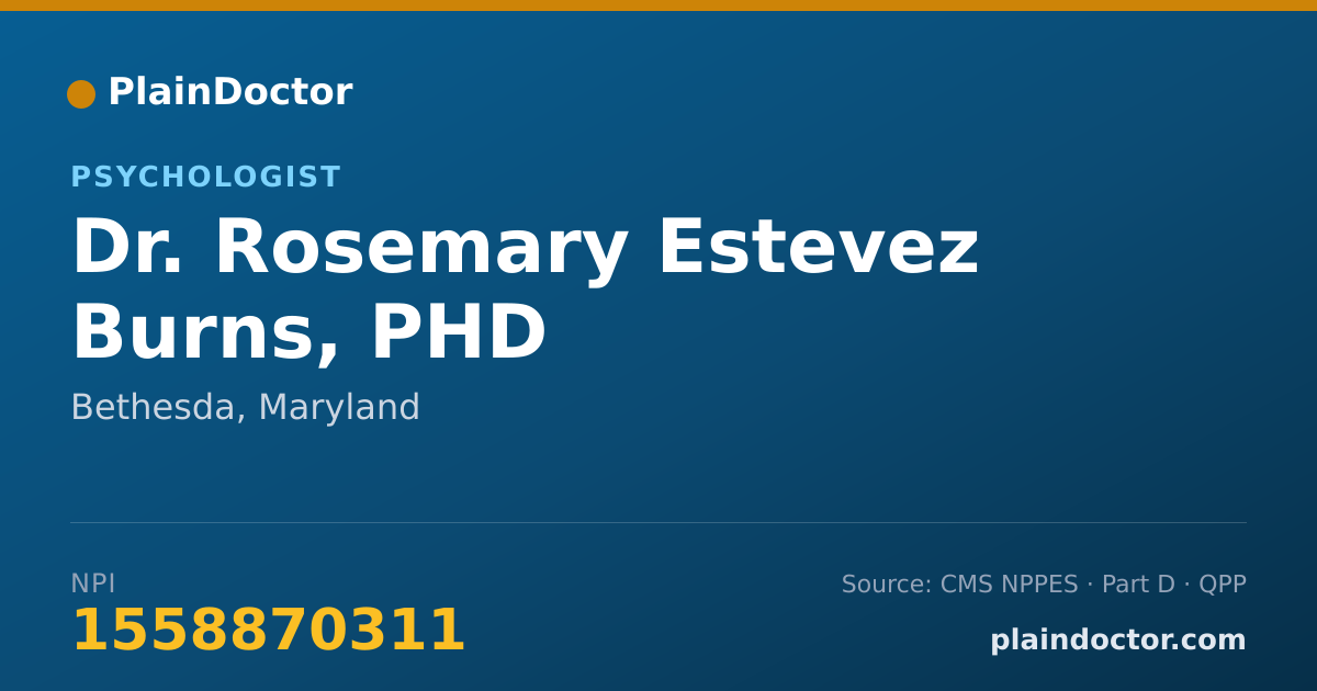 Shareable card for Rosemary Estevez Burns, PHD - Psychologist, Bethesda, MD