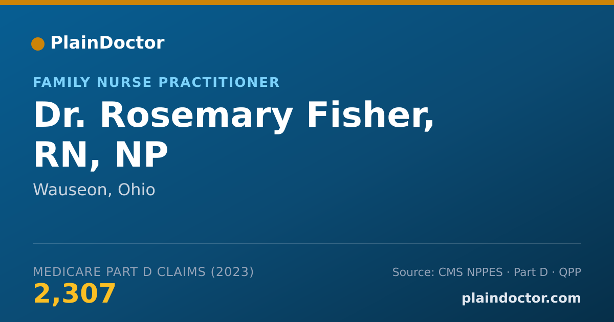 Shareable card for Rosemary Fisher, RN, NP - Family Nurse Practitioner, Wauseon, OH