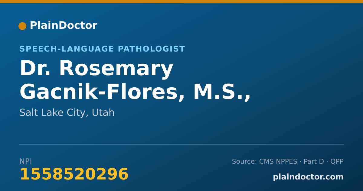 Shareable card for Rosemary Gacnik-Flores, M.S., CCC-SLP - Speech-Language Pathologist, Salt Lake City, UT