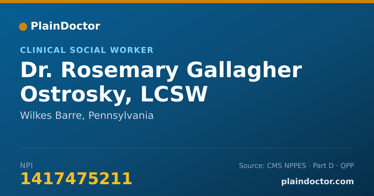 Shareable card for Rosemary Gallagher Ostrosky, LCSW - Clinical Social Worker, Wilkes Barre, PA