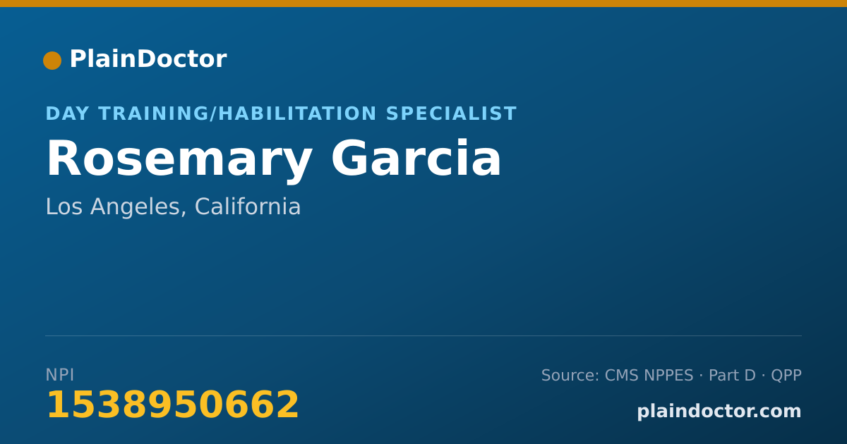 Shareable card for Rosemary Garcia - Day Training/Habilitation Specialist, Los Angeles, CA