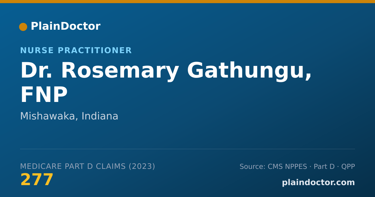 Shareable card for Rosemary Gathungu, FNP - Nurse Practitioner, Mishawaka, IN