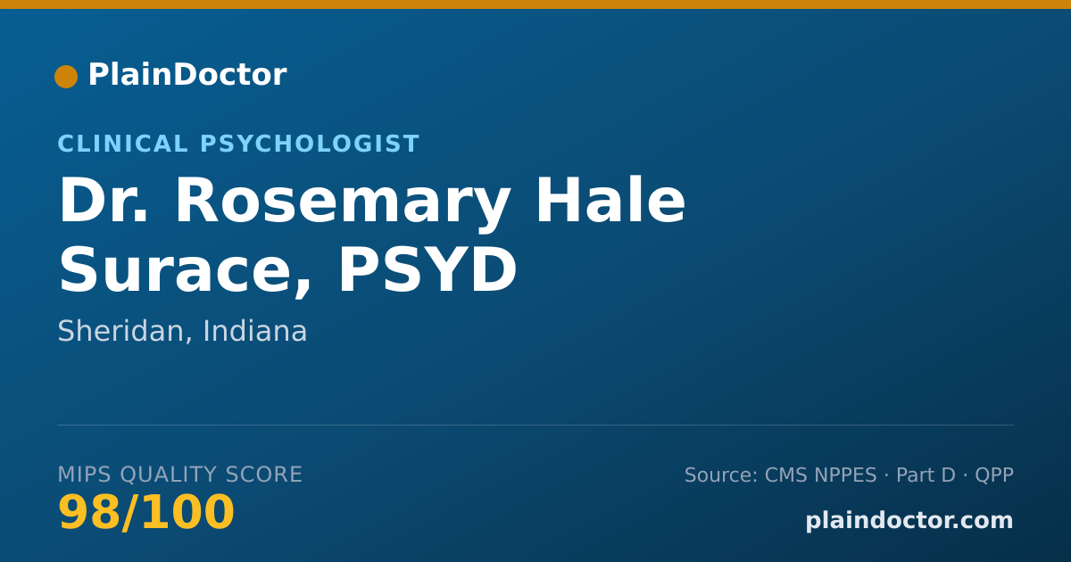 Shareable card for Rosemary Hale Surace, PSYD - Clinical Psychologist, Sheridan, IN