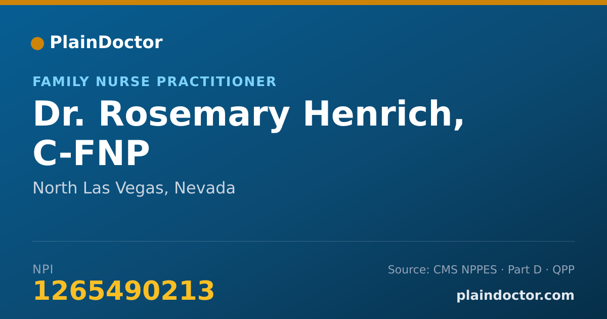 Shareable card for Rosemary Henrich, C-FNP - Family Nurse Practitioner, North Las Vegas, NV