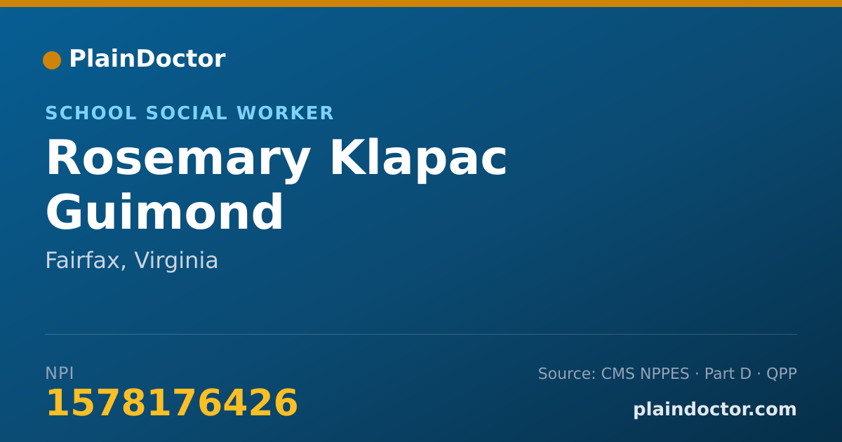 Shareable card for Rosemary Klapac Guimond - School Social Worker, Fairfax, VA