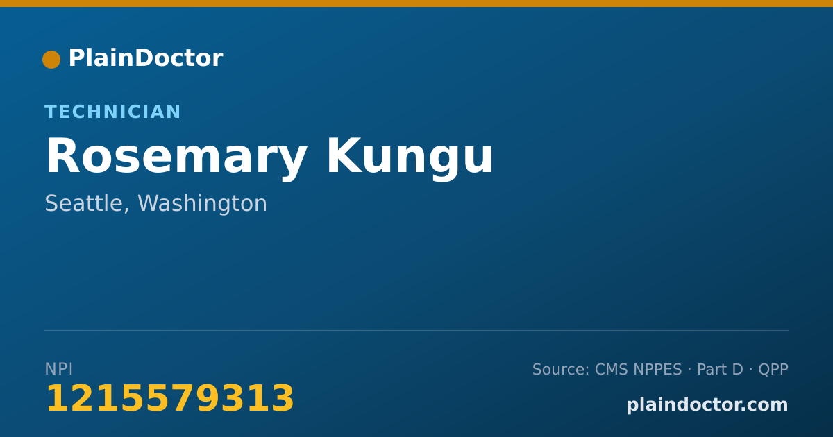 Shareable card for Rosemary Kungu - Technician, Seattle, WA