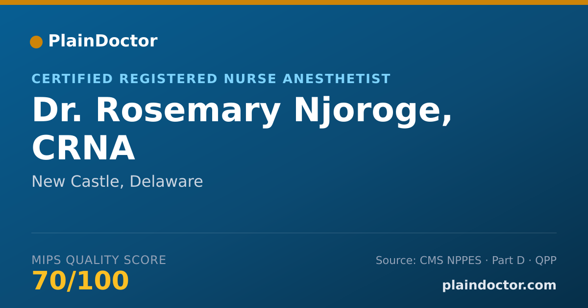 Shareable card for Rosemary Njoroge, CRNA - Certified Registered Nurse Anesthetist, New Castle, DE