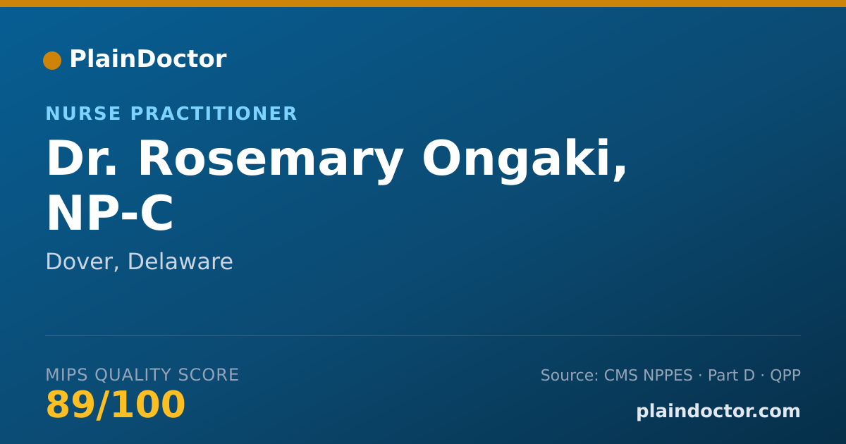 Shareable card for Rosemary Ongaki, NP-C - Nurse Practitioner, Dover, DE