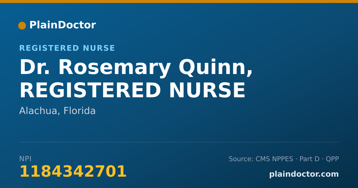 Shareable card for Rosemary Quinn, REGISTERED NURSE - Registered Nurse, Alachua, FL