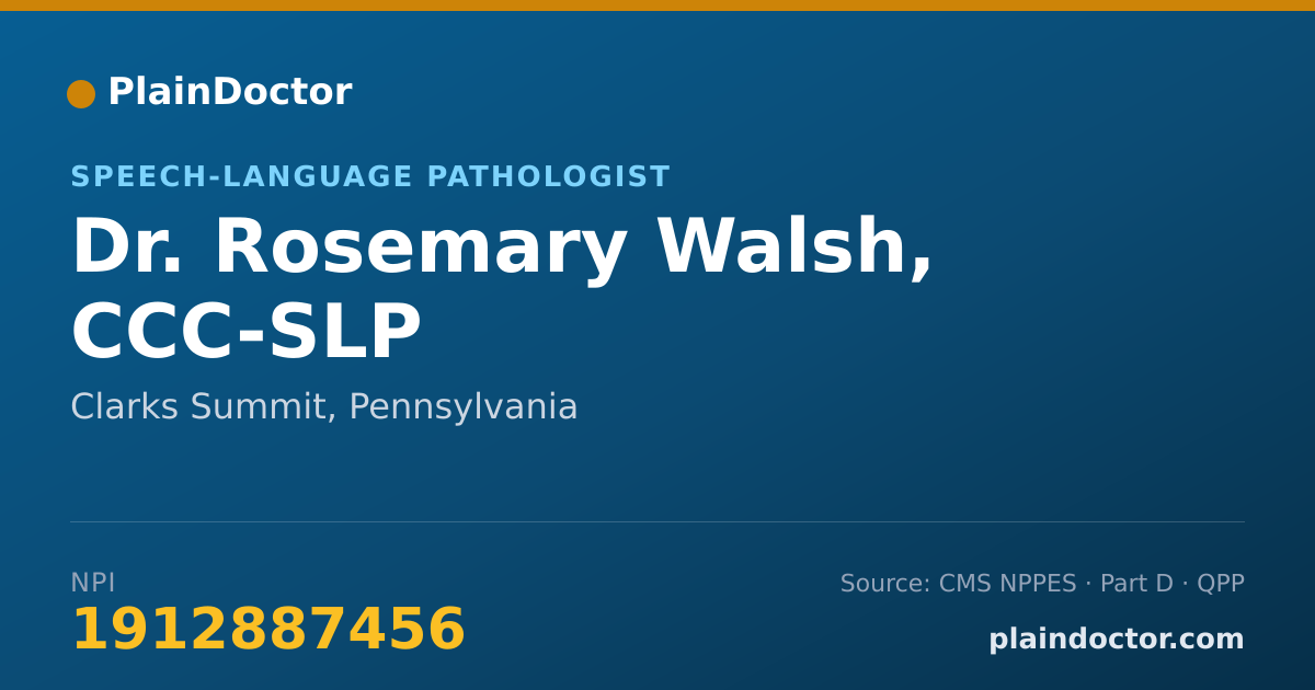 Shareable card for Rosemary Walsh, CCC-SLP - Speech-Language Pathologist, Clarks Summit, PA