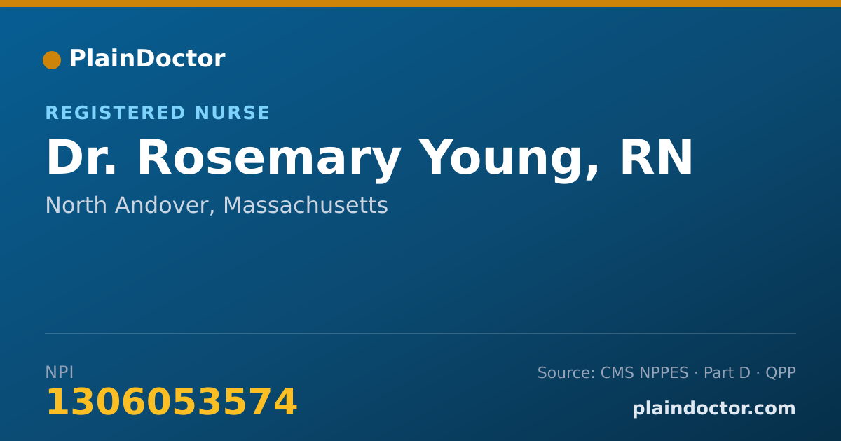 Shareable card for Rosemary Young, RN - Registered Nurse, North Andover, MA