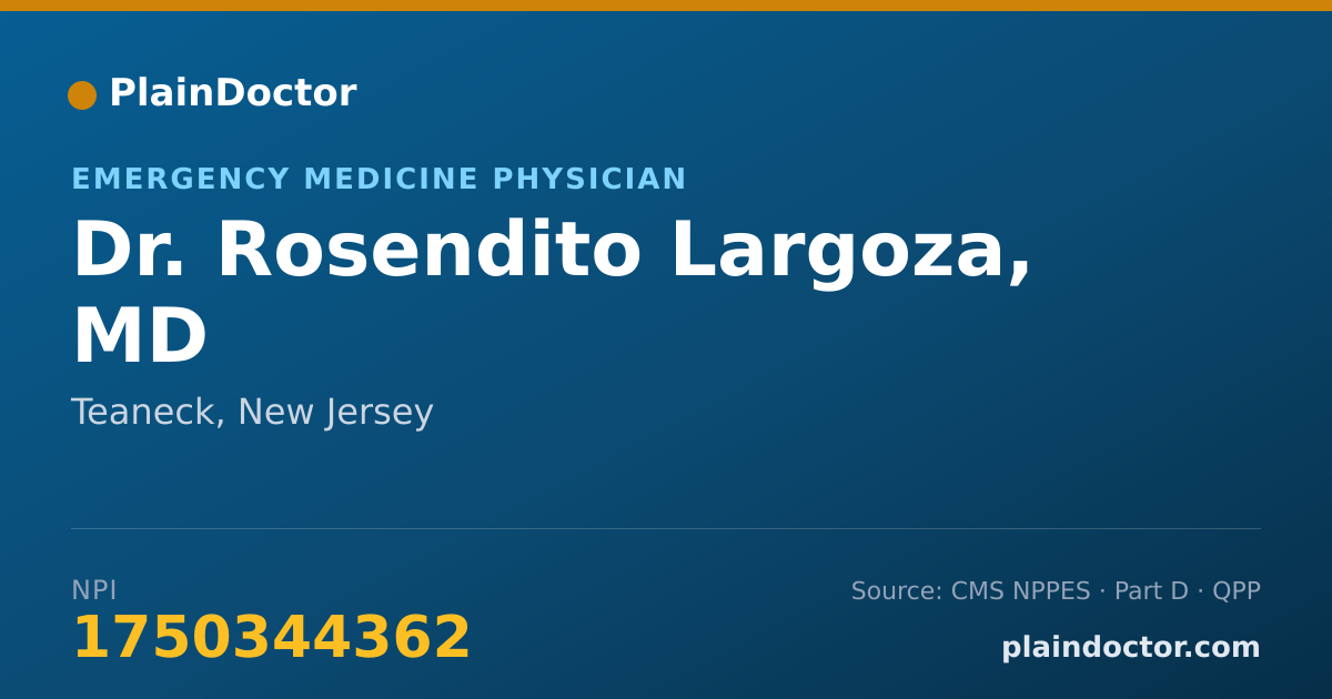 Shareable card for Rosendito Largoza, MD - Emergency Medicine Physician, Teaneck, NJ