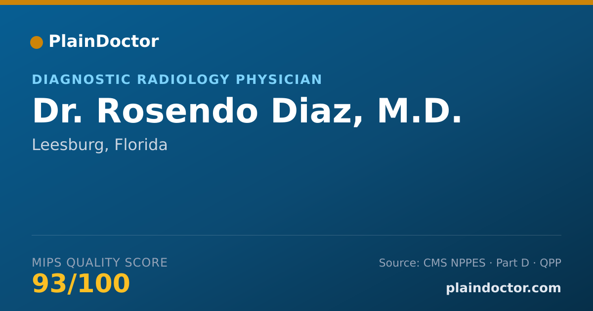 Shareable card for Rosendo Diaz, M.D. - Diagnostic Radiology Physician, Leesburg, FL