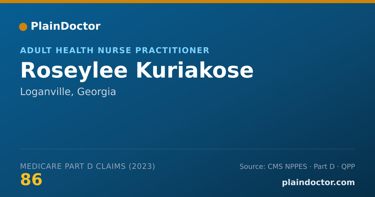 Shareable card for Roseylee Kuriakose - Adult Health Nurse Practitioner, Loganville, GA