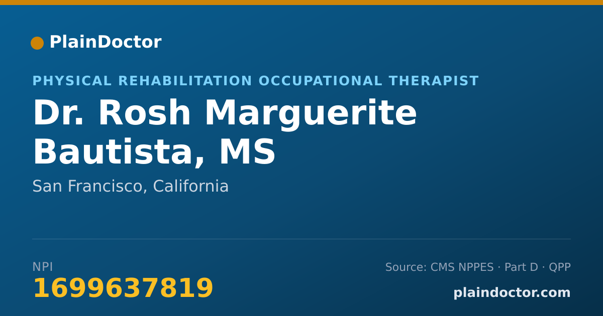 Shareable card for Rosh Marguerite Bautista, MS - Physical Rehabilitation Occupational Therapist, San Francisco, CA