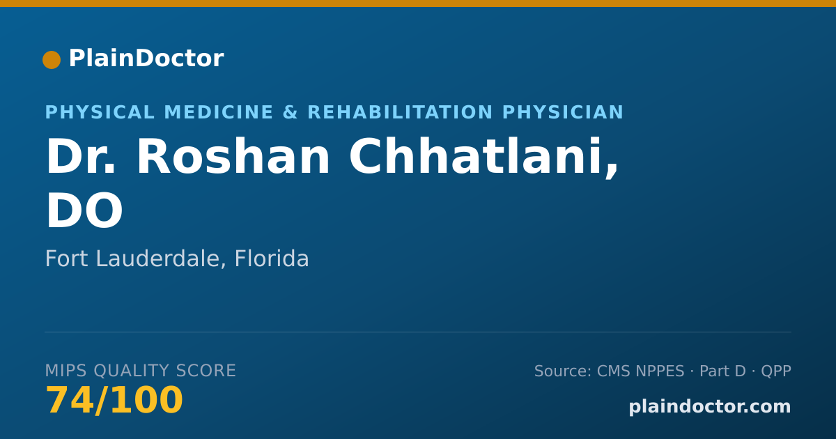 Shareable card for Roshan Chhatlani, DO - Physical Medicine & Rehabilitation Physician, Fort Lauderdale, FL