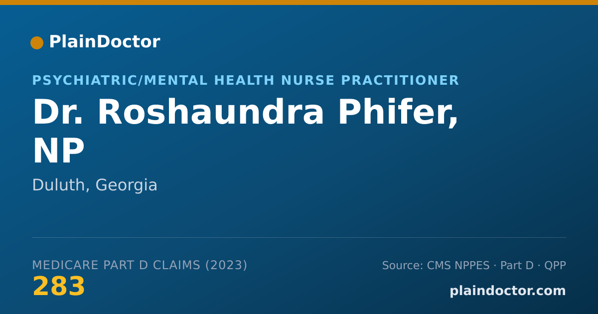 Shareable card for Roshaundra Phifer, NP - Psychiatric/Mental Health Nurse Practitioner, Duluth, GA