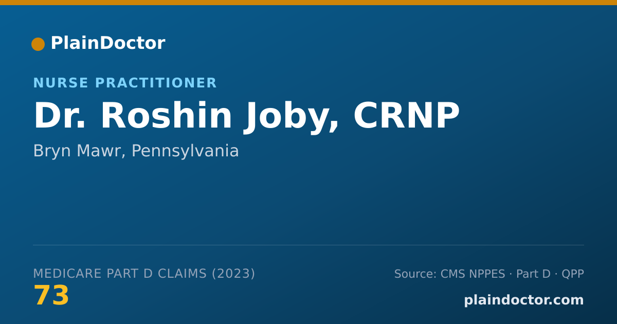 Shareable card for Roshin Joby, CRNP - Nurse Practitioner, Bryn Mawr, PA