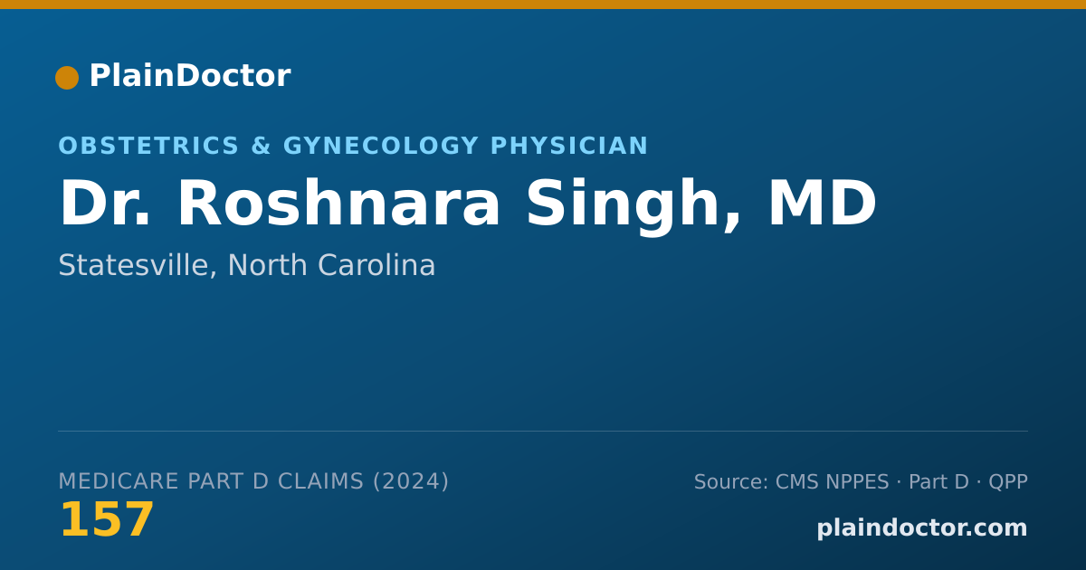 Shareable card for Roshnara Singh, MD - Obstetrics & Gynecology Physician, Statesville, NC