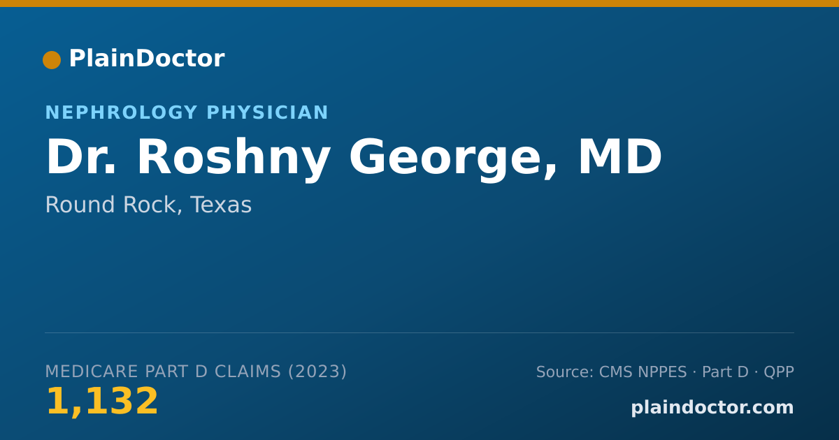 Shareable card for Roshny George, MD - Nephrology Physician, Round Rock, TX
