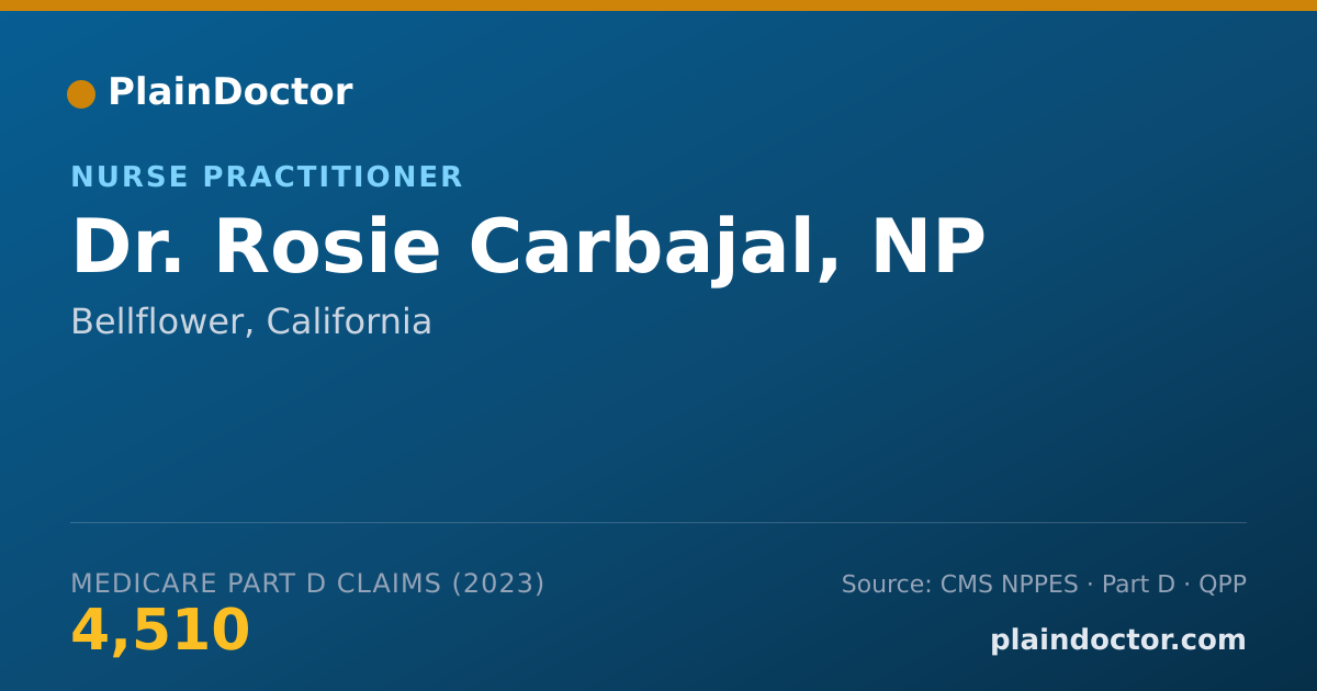 Shareable card for Rosie Carbajal, NP - Nurse Practitioner, Bellflower, CA