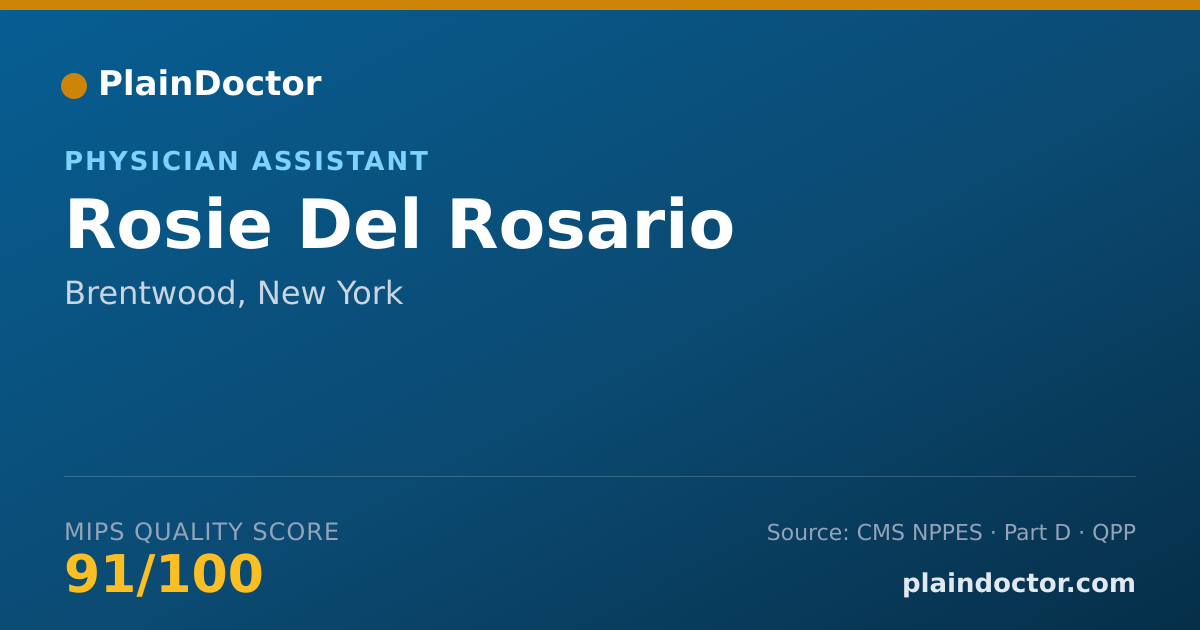 Shareable card for Rosie Del Rosario - Physician Assistant, Brentwood, NY