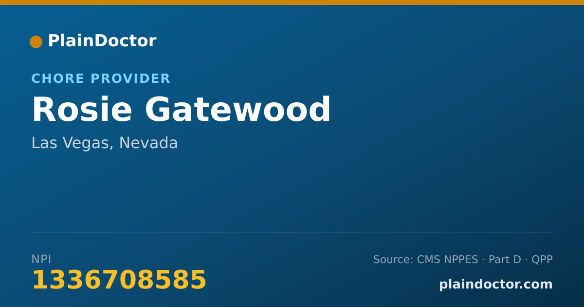 Shareable card for Rosie Gatewood - Chore Provider, Las Vegas, NV