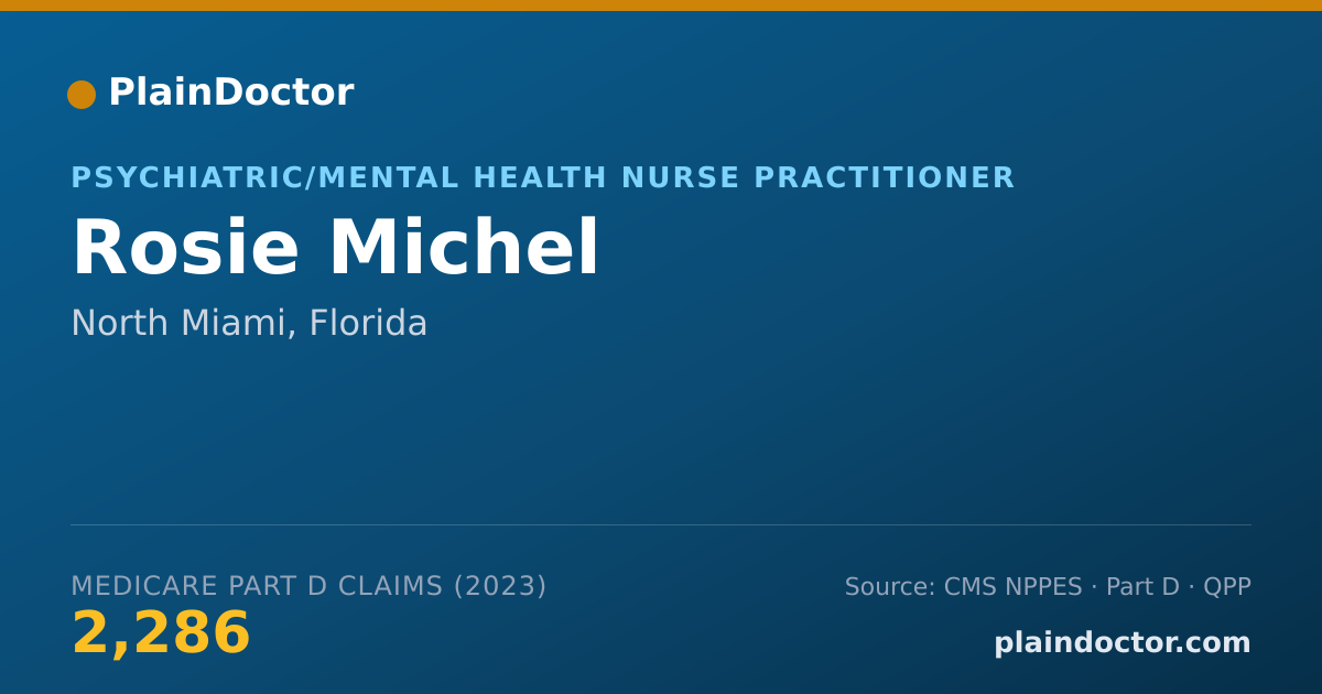 Shareable card for Rosie Michel - Psychiatric/Mental Health Nurse Practitioner, North Miami, FL
