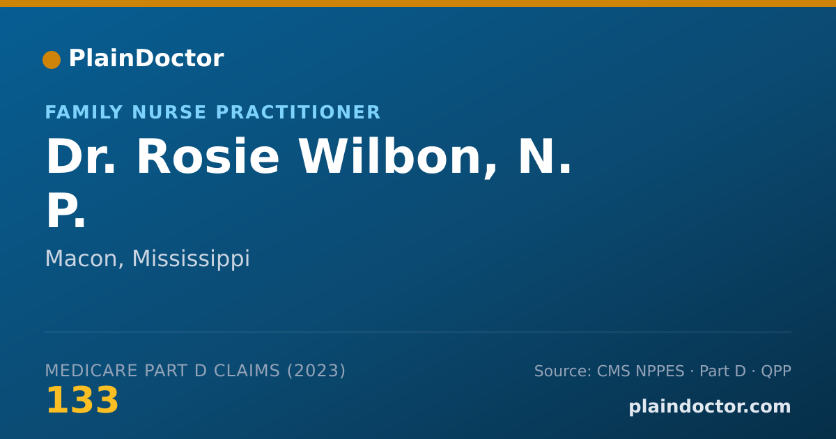 Shareable card for Rosie Wilbon, N. P. - Family Nurse Practitioner, Macon, MS