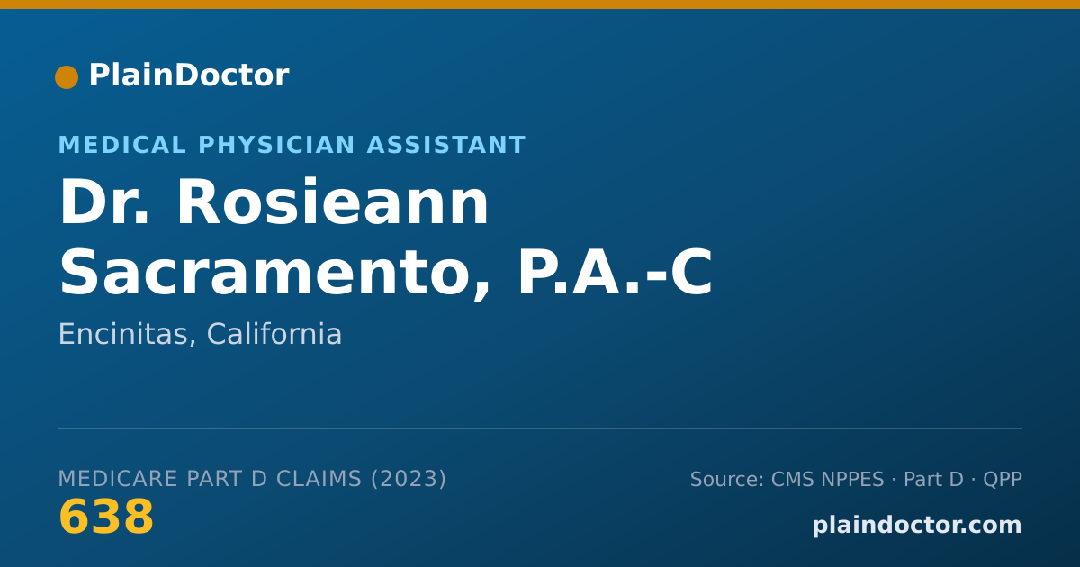 Shareable card for Rosieann Sacramento, P.A.-C - Medical Physician Assistant, Encinitas, CA