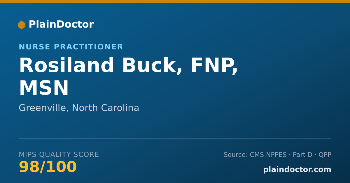 Shareable card for Rosiland Buck, FNP, MSN - Nurse Practitioner, Greenville, NC